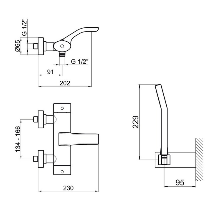 WO980201564 Смеситель для ванны с душем Webert Wolo  - Вид №1