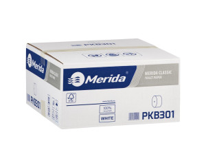 PKB301 Туалетная бумага CLASSIC без гильзы, белая, диаметр 12 см, длина 125 м, однослойная, в картонной упаковке 18 шт. Merida