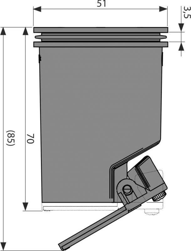 Гидрозатвор комбинированный для APZ-S12 для желоба APZ13 ALCAPLAST P145 - Вид №1
