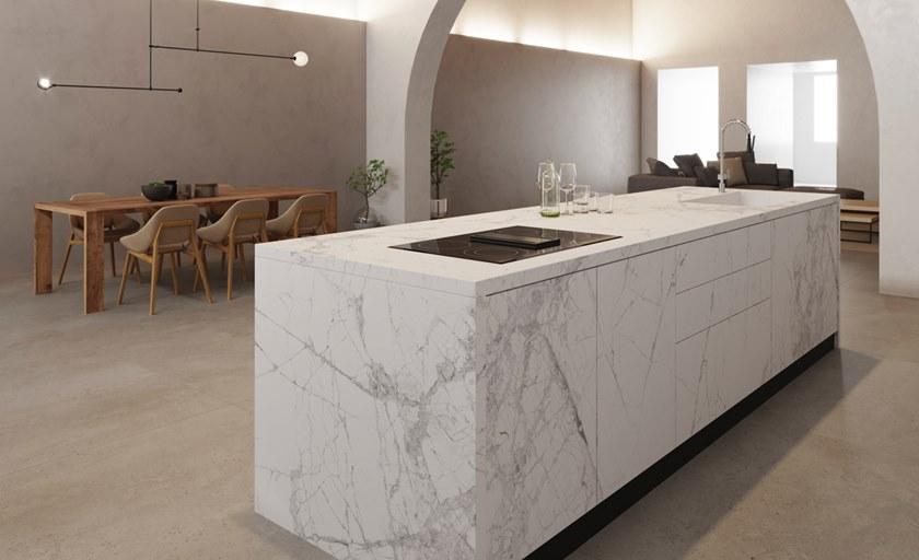 Inalco Кухонная столешница из керамогранита под мрамор Mdi | itop® sun-id-1412464 - Вид №5