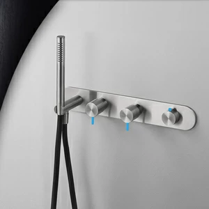 Смеситель для душа матовая сталь с синей ручкой Toki Radomonte TKI51SCIL26