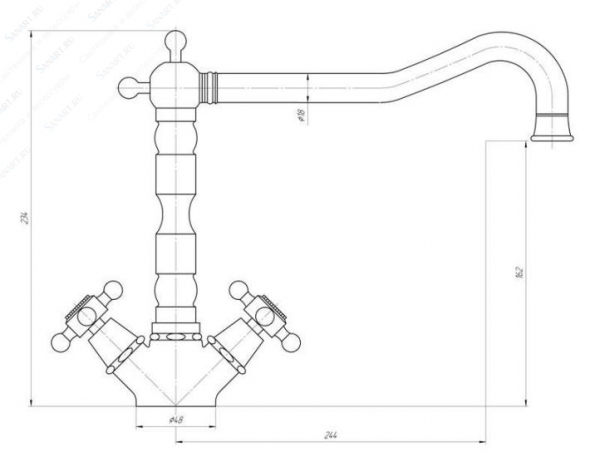Смеситель MIGLIORE Revival ML.CUC-451.DO для кухни - золото  - Вид №1