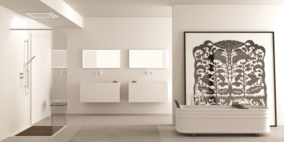 Moma Design Душевая лейка с доп.опциями Luce-Led SQUARE 500 LED RAIN SHOWER белая Shower Wall SQSH0355OPTIONALLUCELED - Вид №3