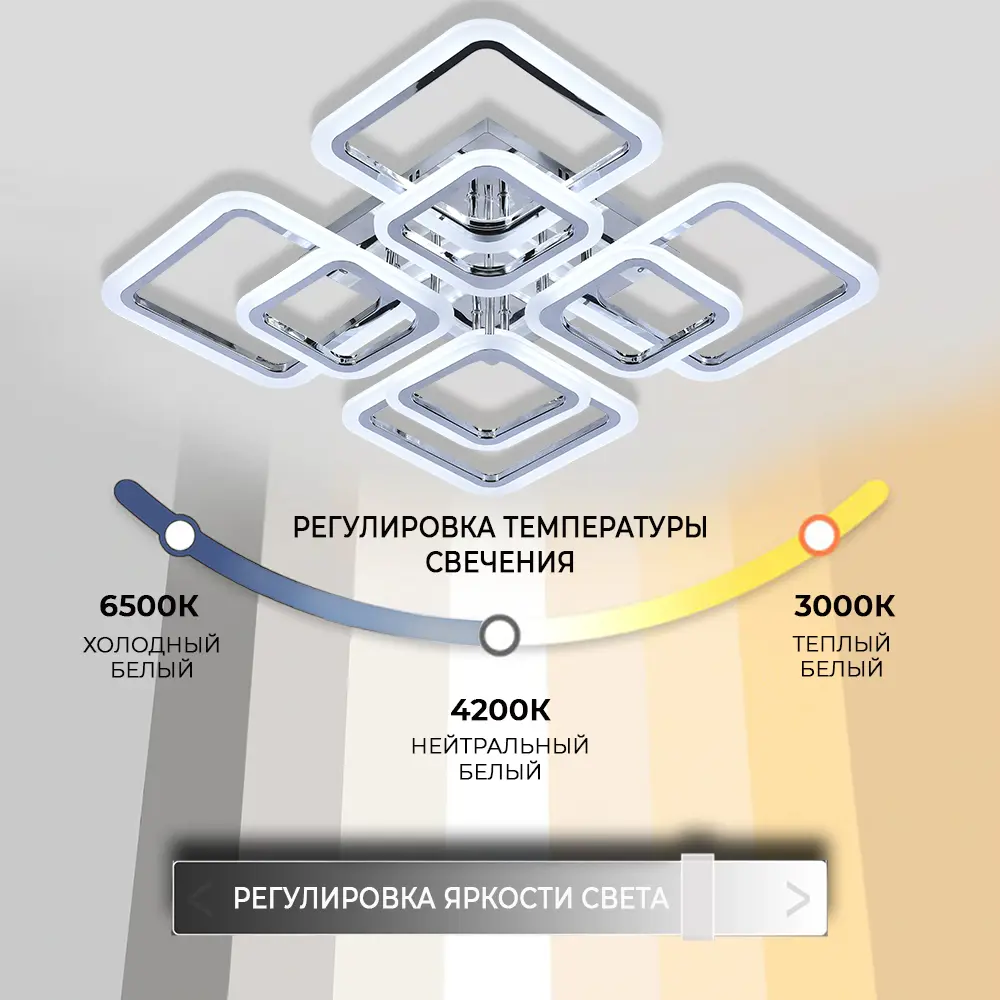СЕМЬ ОГНЕЙ SF7100/8C-CR LED — умная потолочная люстра с регулируемой подсветкой 84168092 STLM-0046689 - Вид №4