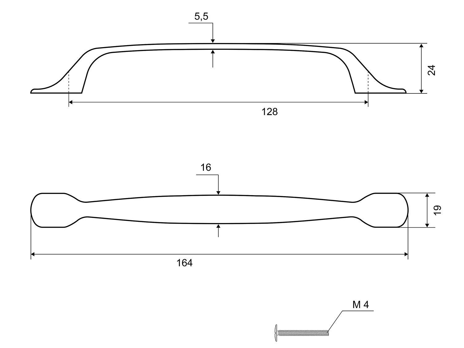 83431427 Ручка-скоба мебельная AL-1356.128.BLMATT 128 мм, цвет матовый черный STLM-0041328 PALLADIUM  - Вид №2