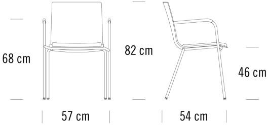 Thonet Штабелируемый пластиковый стул с подлокотниками S 160 sun-id-1397793 - Вид №1