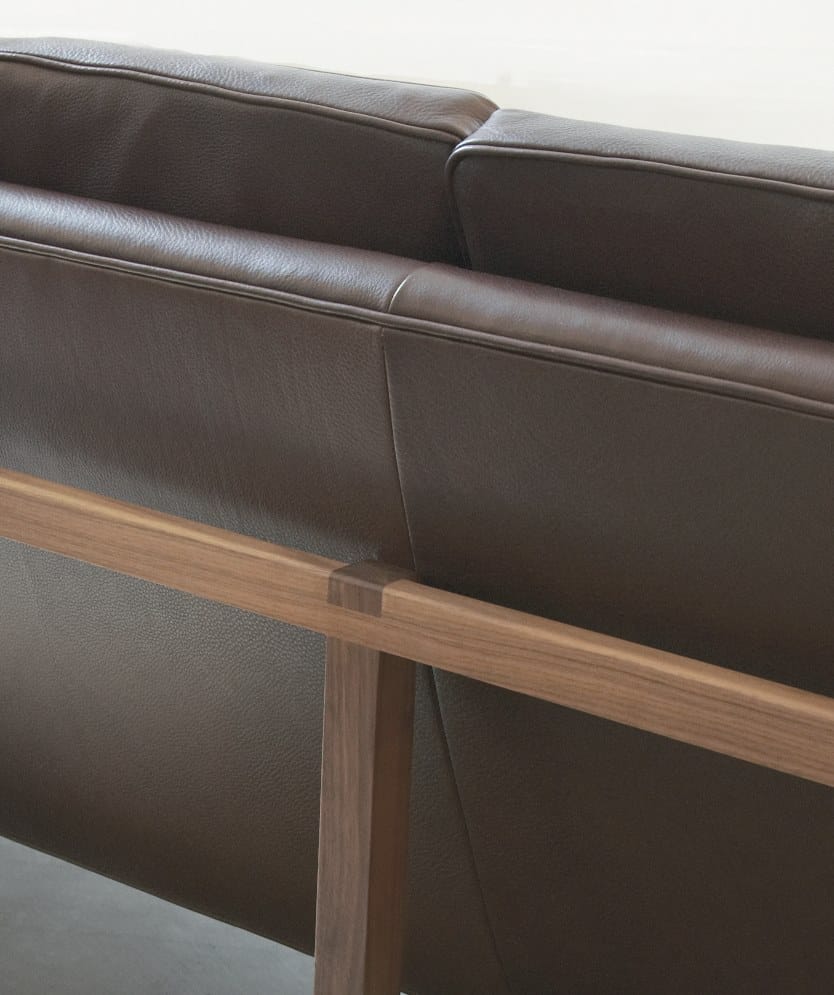 3-местный кожаный диван BassamFellows Wood Frame Lounge ARCH-00040011 - Вид №2