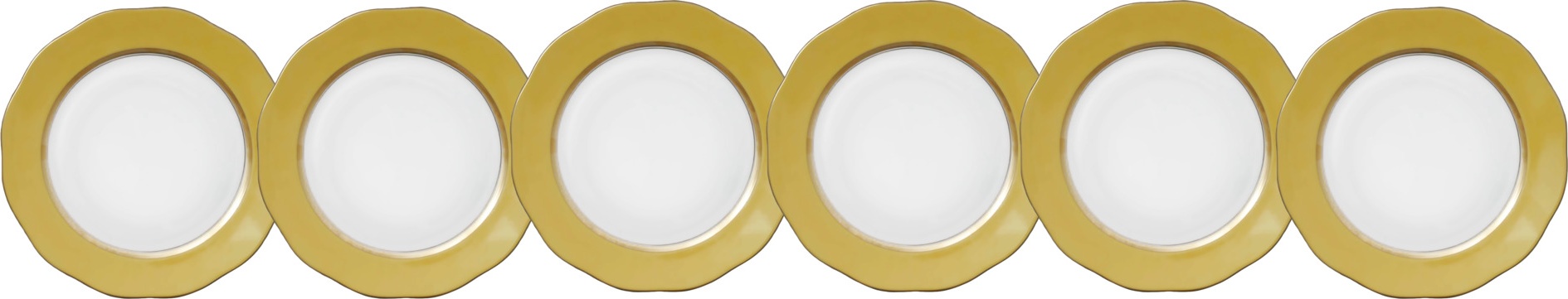 10649250 Herend Набор тарелок подстановочных Herend 30,5см (бело-жёлтый), 6 шт Фарфор 