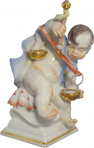81627 Meissen Фигурка 13см "Знак зодиака Весы" (Хайнрих Тайн, 1947г.) Фарфор