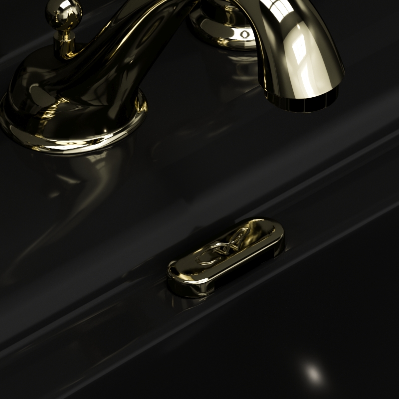 811391 Накладка на перелив из латуни , цвет Золотистый Kerasan Waldorf Италия 