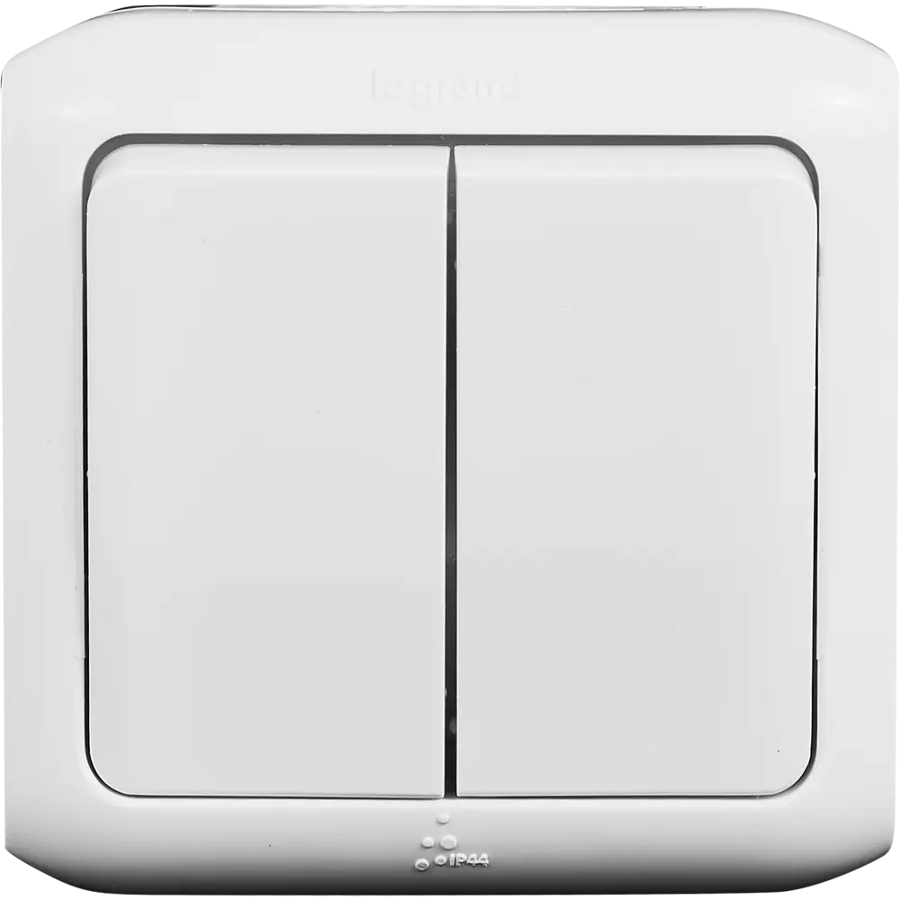 Выключатель накладной 2 клавиши Legrand Quteo IP44 10А 250В цвет белый 82389580 STLM-2170539 - Вид №1