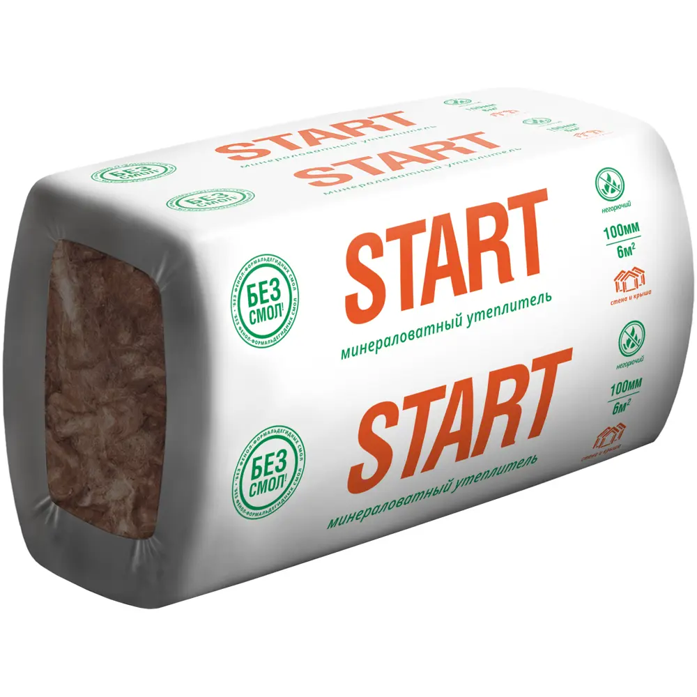 Утеплитель Start Стена и крыша плита 100 мм 6 м² KNAUF INSULATION STLM-2148600