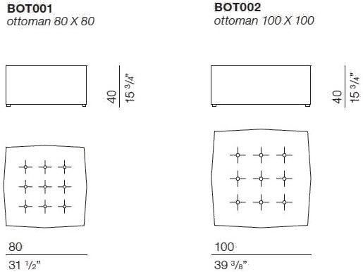 Bodema Пуф из квадратной ткани с обивкой  Bot001/bot002  - Вид №4