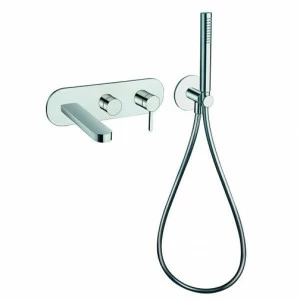 CRIUC103 Внешние части смесителя для ванны / душа для CRICS100 (правая сторона) - CRICS101 (левая сторона) с переключателем на 3 выхода, ручным душем из латуни с защитой от известкового налета, гибким шлангом LONG LIFE и металлической пластиной Cristina R