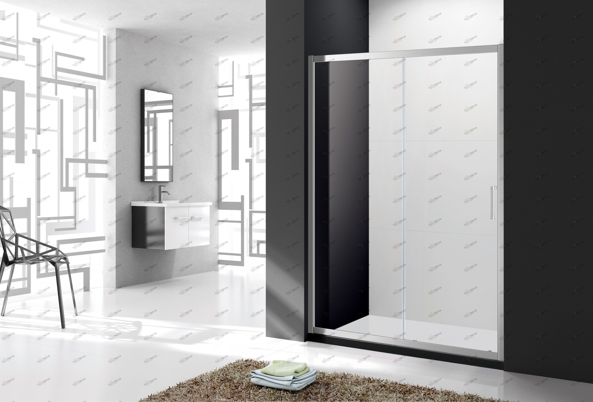 Душевая дверь в нишу CEZARES MOLVENO-BF-1-130-P-Cr-IV