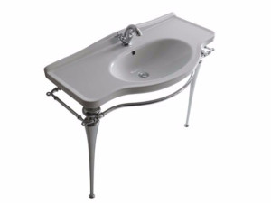 Консольный умывальник с держателем для полотенец