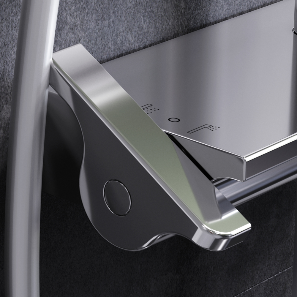 F0770A400 Spirit V2.0 душ.система набор: смеситель д/душа с термостатом верхн. душ d 250 мм ручн. AM.PM Spirit 2.0  - Вид №4