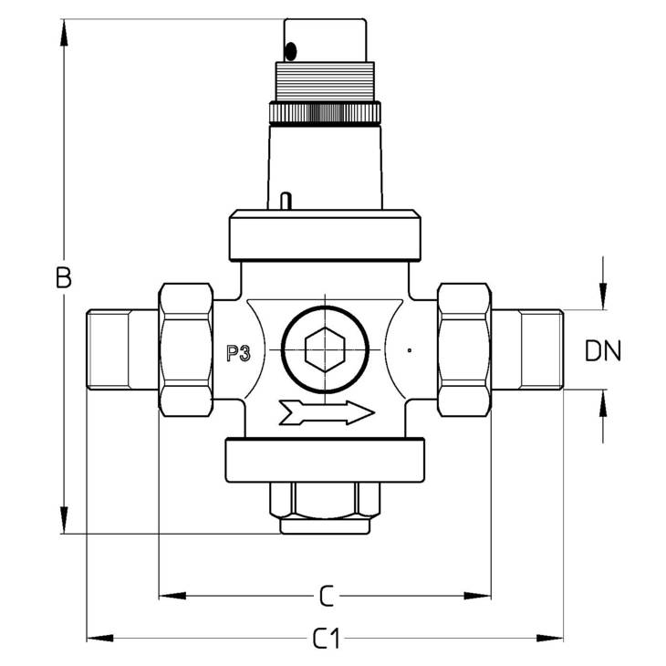 CIMBERIO CIM 1420N 112 Редуктор давления латунный никелированный CIM 1420N с наружной резьбой  - Вид №1