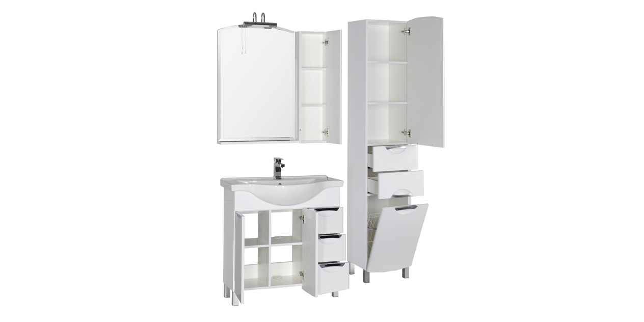 Комплект мебели Aquanet Асти 85 белый 00177796 - Вид №3