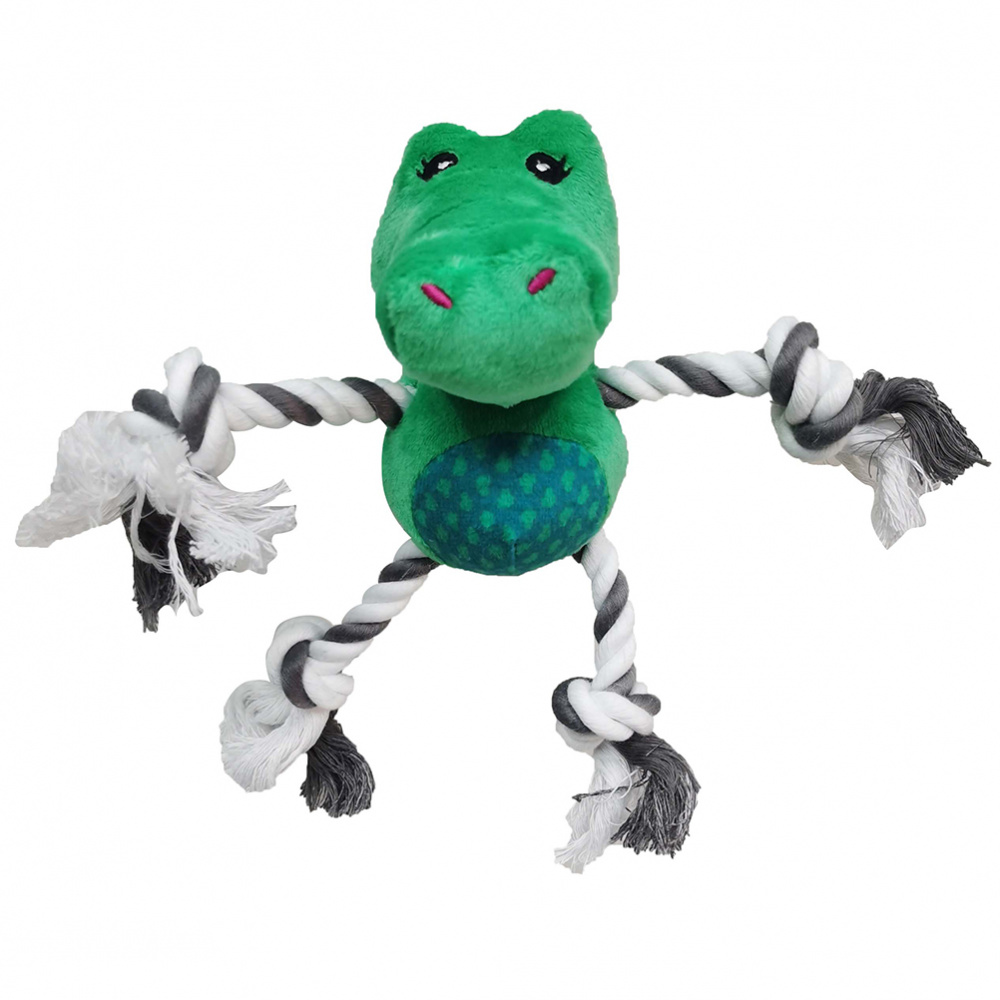 ПР0058579 Игрушка для собак Tropicool Звери с лапами из каната и пищалкой плюш 20см CHOMPER 