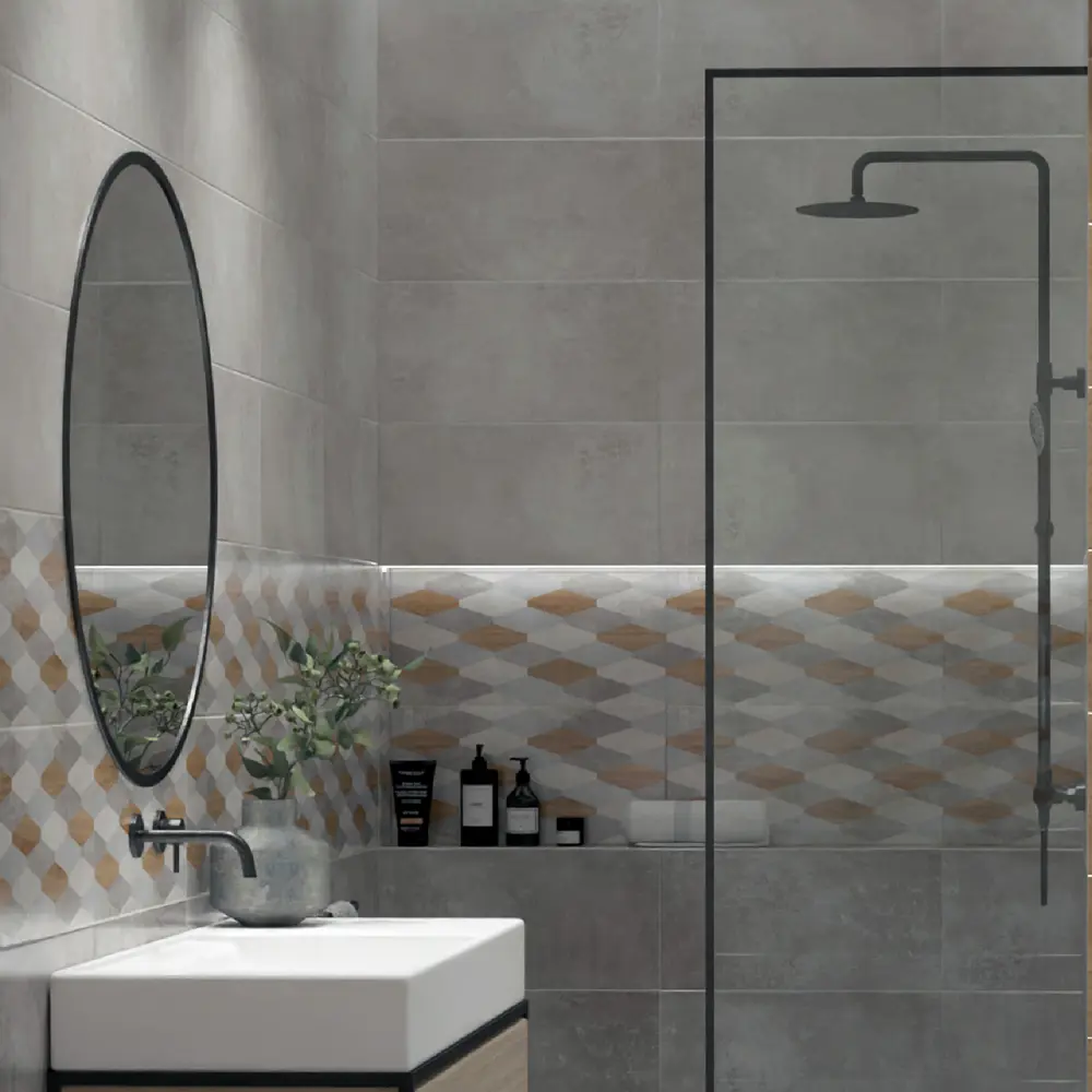 Настенная плитка НЕФРИТ-КЕРАМИКА Эни серый 30х60 см 89232592