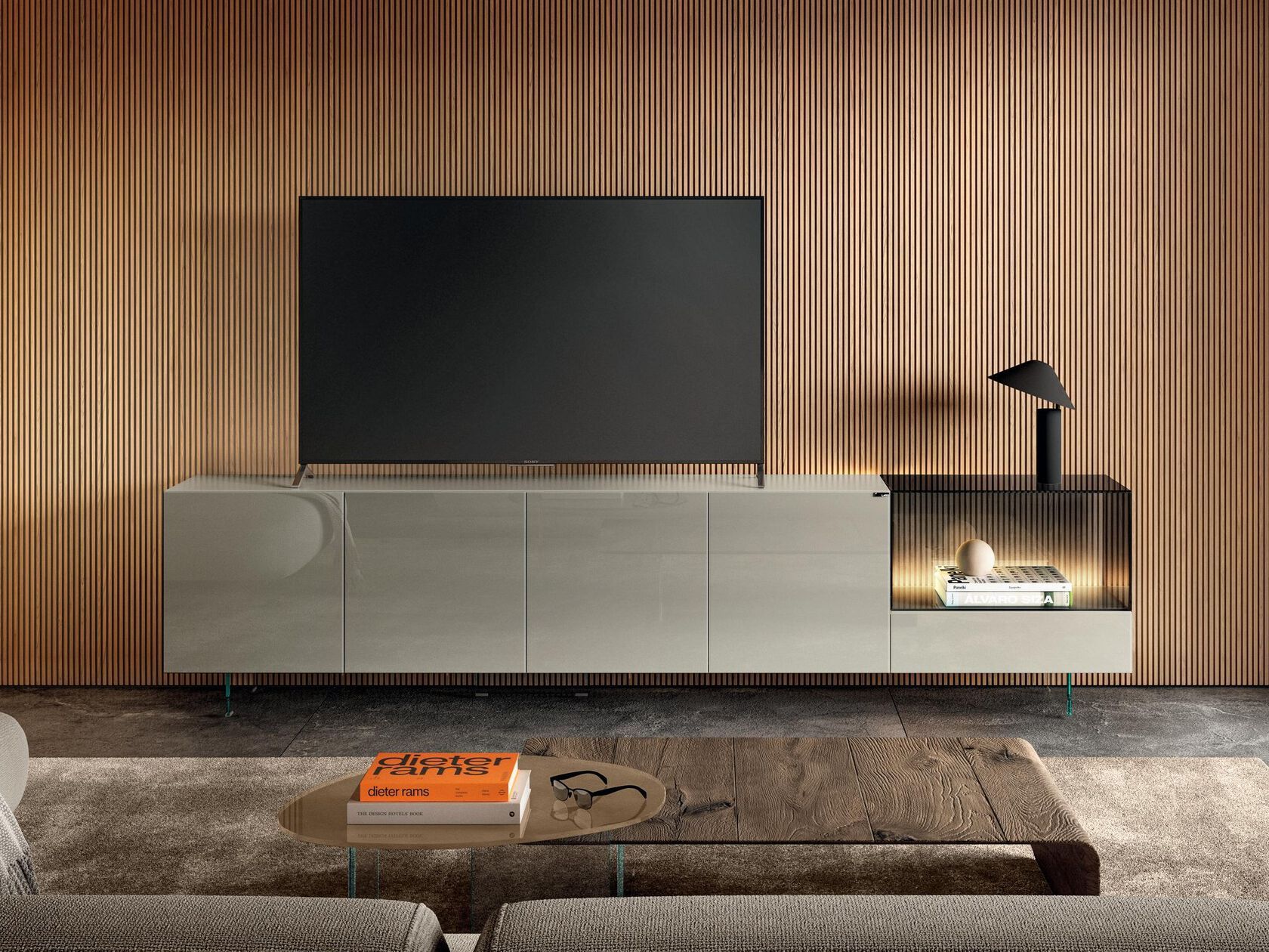 Стеклянный шкаф для телевизора Lago 36e8 ARCH-00043963 - Вид №1