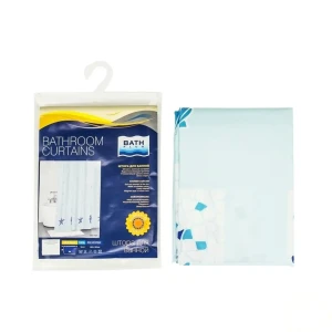 Штора для ванны Bath Plus New Path, 180x180 см, полиэстер, цвет голубой