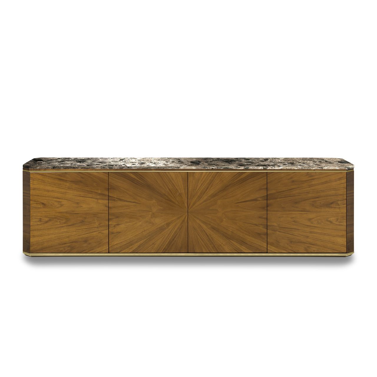 Деревянный шкаф для телевизора с распашными дверцами и мраморной столешницей Hurtado Evolution ARCH-00005069 - Вид №3
