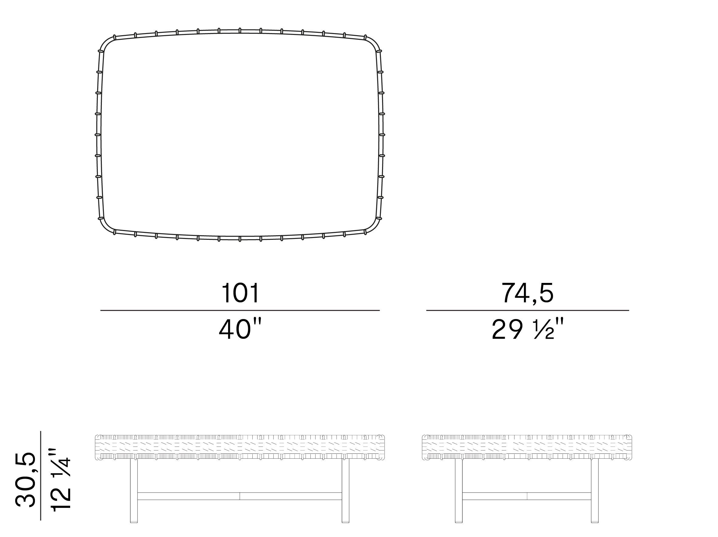 Прямоугольный садовый журнальный столик с верхней частью HPL Potocco Ropu ARCH-00150091 - Вид №2