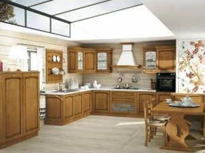 CREO Kitchens Линейная модульная кухня из массива дерева с ручками