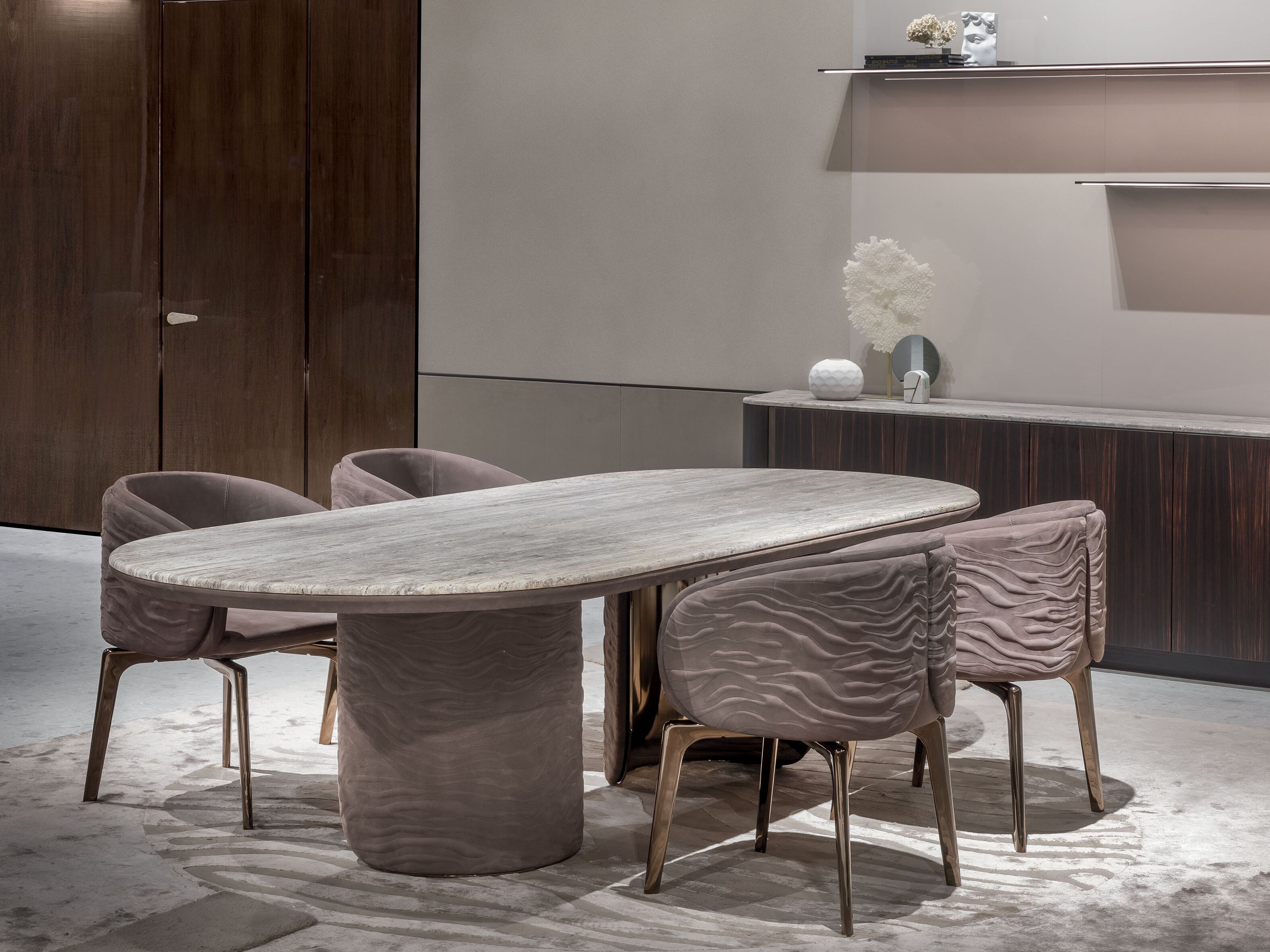 Овальный обеденный стол из натурального камня Longhi Blooming ARCH-00062793 - Вид №3