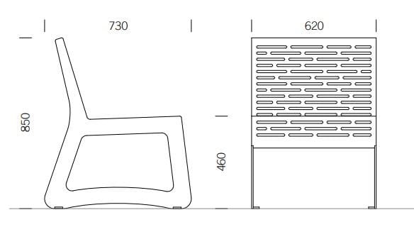 Наружное сиденье из нержавеющей стали BENKERT BANKE Chalidor ARCH-00045573 - Вид №1