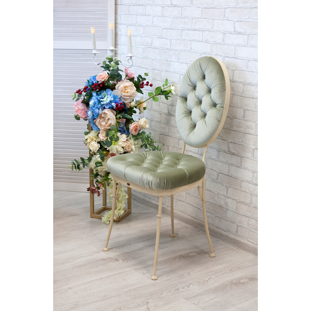 19015 Стул кованый Аделаида Айвори Амели Фисташковый BOGACHO 4627138244739 - Вид №1