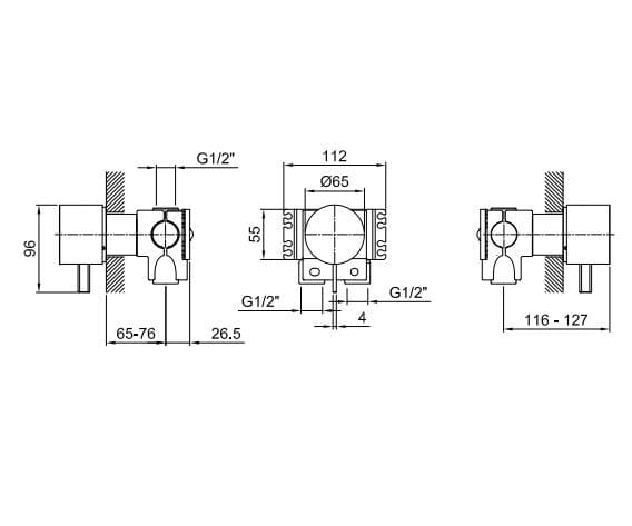 Смеситель для душа с одним отверстием ABOUTWATER AF/21 ARCH-00123007 - Вид №2