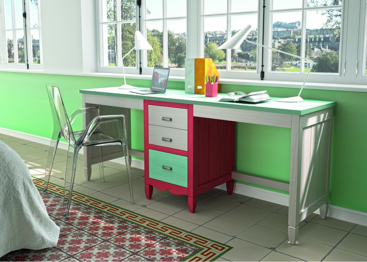 090212 Письменный стол 211-260 cm тумба по центру Grupo Seys Amberes Santreyd  - Вид №1