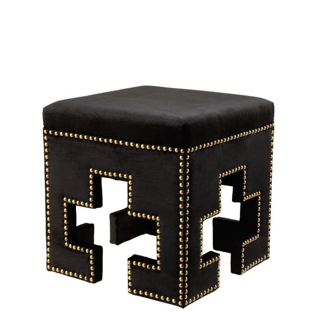 Пуфик квадратный черный 41 см Baglioni от Eichholtz EICHHOLTZ ДИЗАЙНЕРСКИЕ, EICHHOLTZ 061301 Чёрный  - Вид №1