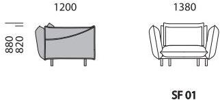 mminterier Кресло из ткани со съемным чехлом с подлокотниками Soft sun-id-1399622 - Вид №4