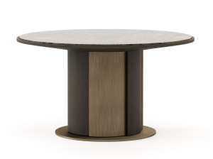 Круглый обеденный стол из эвкалипта и мрамора