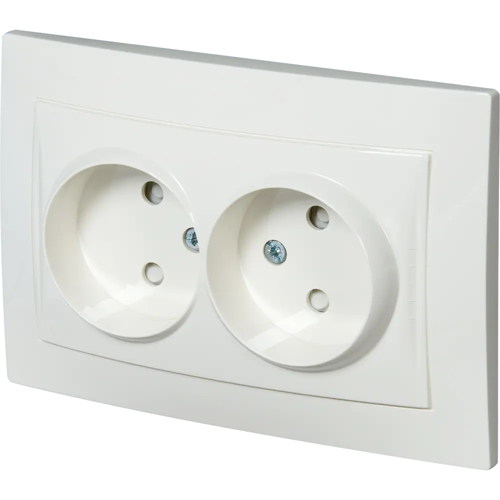 Розетка двойная встраиваемая Systeme Electric Unica без заземления, цвет бежевый 12514498 STLM-2181493 - Вид №1