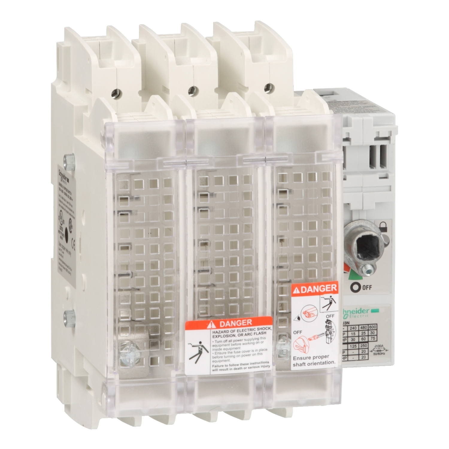 GS2JU3N ВЫКЛЮЧАТЕЛЬ-РАЗЪЕДИНИТЕЛЬ-ПРЕДОХРАНИТЕЛЬ 3X 100A J 600V Schneider Electric TeSys 