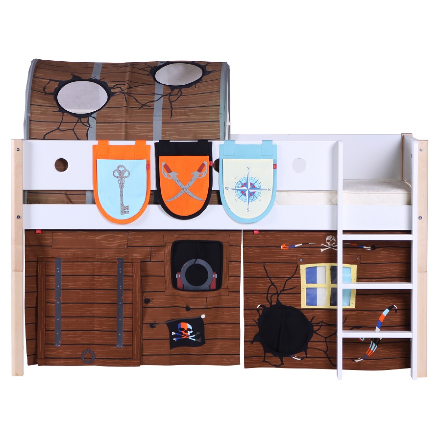 Кровать Flexa White с лестницей, 190 см, белая лакированная 801730895 - Вид №8