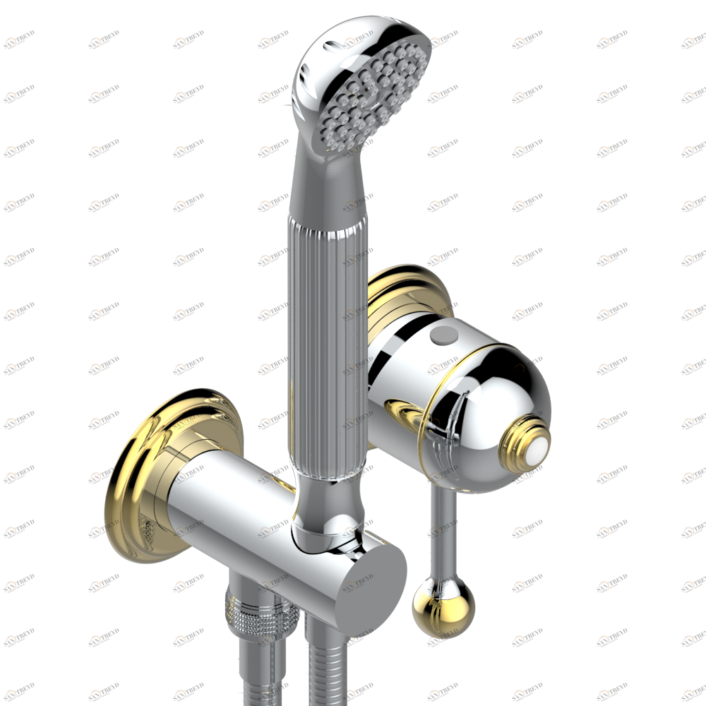 U1S-6561B Trim only for wall mixer with complete handshower on hook Thg-paris Sully Хром/золото U1S 6561B CAT.A
