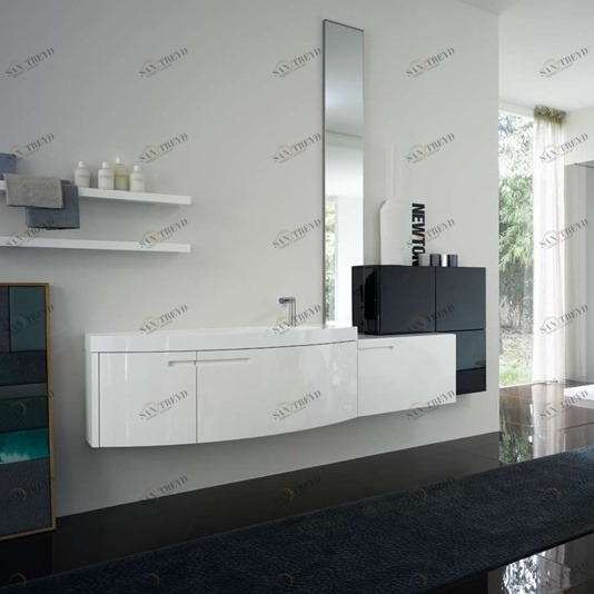 Комбинация ванной комнаты SY11 в отделке mineralmarmo/BIANCO глянц./NERO глянц. MILLDUE SYMI SYMI11