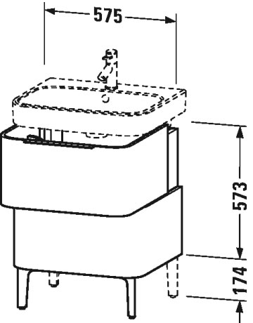 H2637107575 Тумбочка напольная Happy D.2 #H26371 575 x 480 мм Лен, декор Duravit - Вид №2