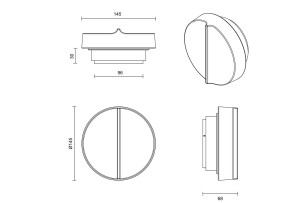 Алюминиевый и стеклянный светодиодный наружный настенный светильник