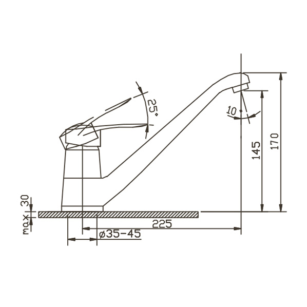 40-01L Boss  Смеситель для кухни  ARGO kran 4001lboss - Вид №1