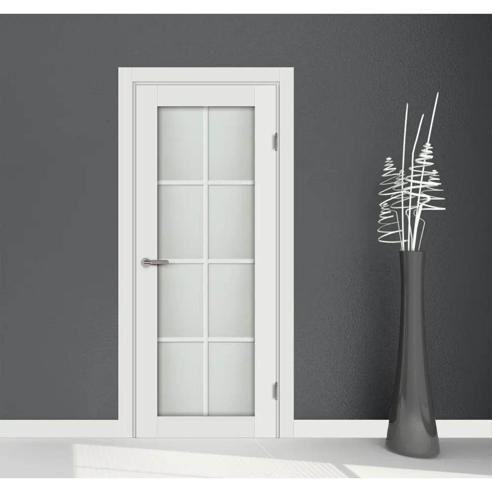 Комплект двери Пьемонт со стеклом 80x200 см Hardflex белый без доборов МАРИО РИОЛИ STLM-2023554 - Вид №1