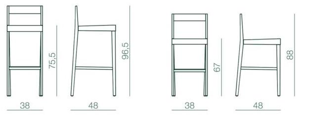 Bedont Высокий деревянный табурет со спинкой Sveva sun-id-1469062 - Вид №4