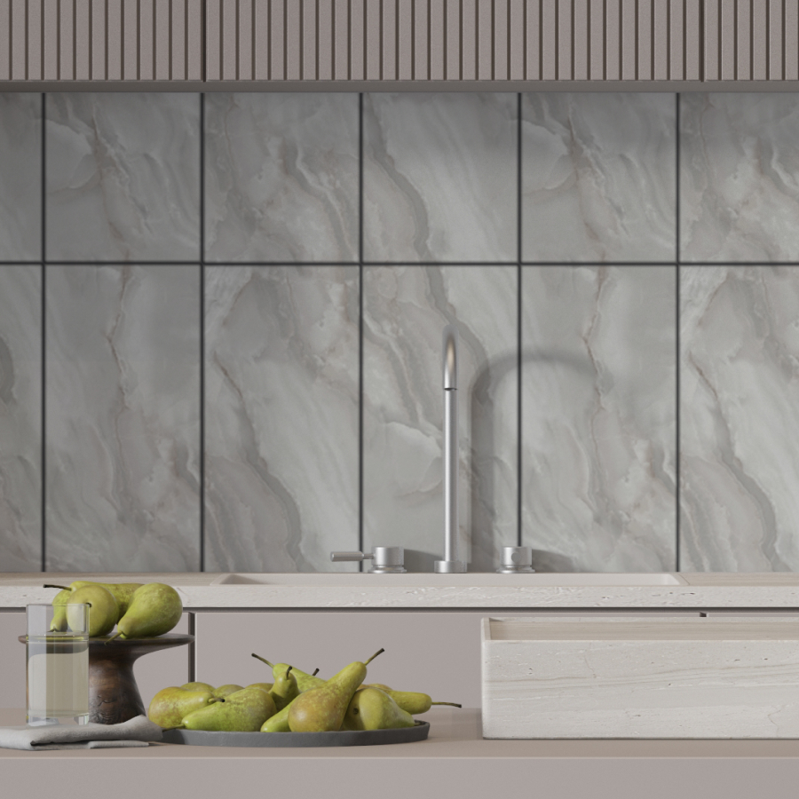 Панель SPC глянец Stella Kerama Плайя серый 560*280*2,5мм (8 шт в упак) АКВАТОН STSR-310 - Вид №6