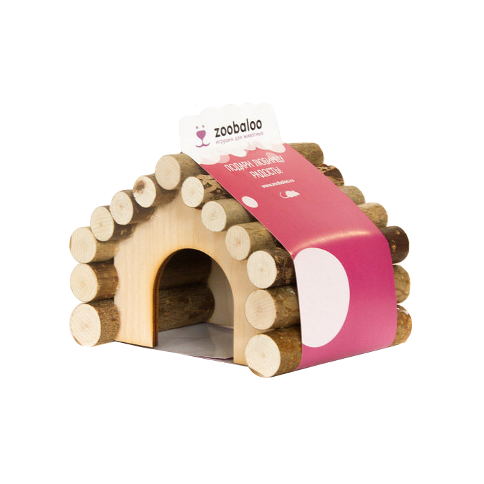 ПР0047028 Домик для грызунов дерево ромб малый 13х10х10см ZOOBALOO 